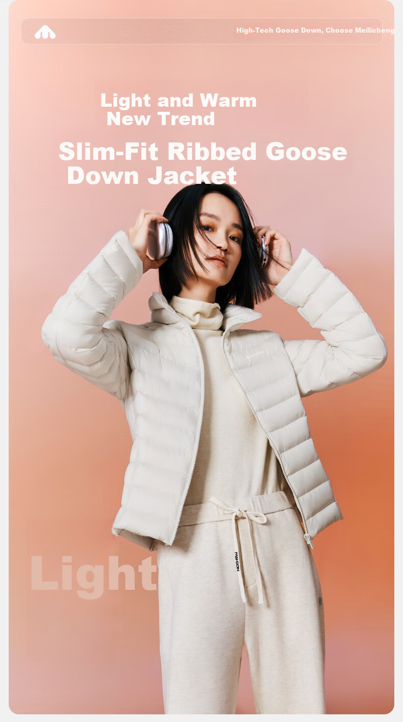 Meilicheng Women's Down Jacket Winter Lightweight Warm Inner Layer Goose Down Coat Aurora White M 062 2