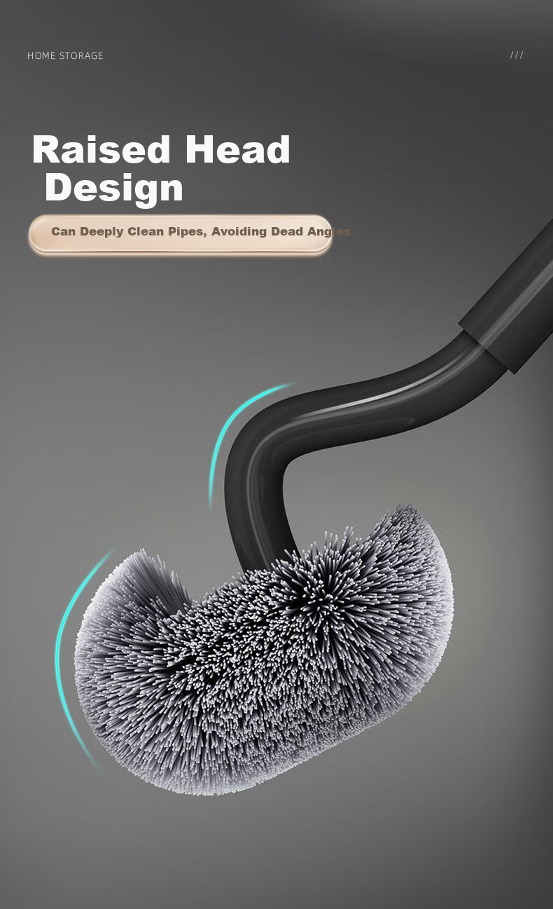 MUYA Toilet Brush Squat Pan Brush S-Shaped Short Wall-Mounted Bathroom Toilet Cleaner No Dead Angle Cleaning Tool 5