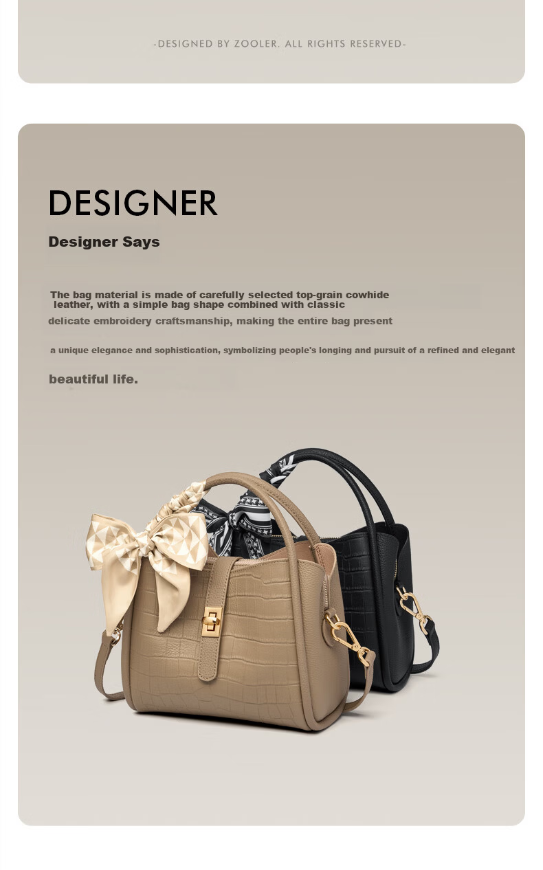 Zhuer Women's Handbag 2026 New Leather Tote Shoulder Bag Crossbody Bag Birthday Mother's Day Gift for Mom 3