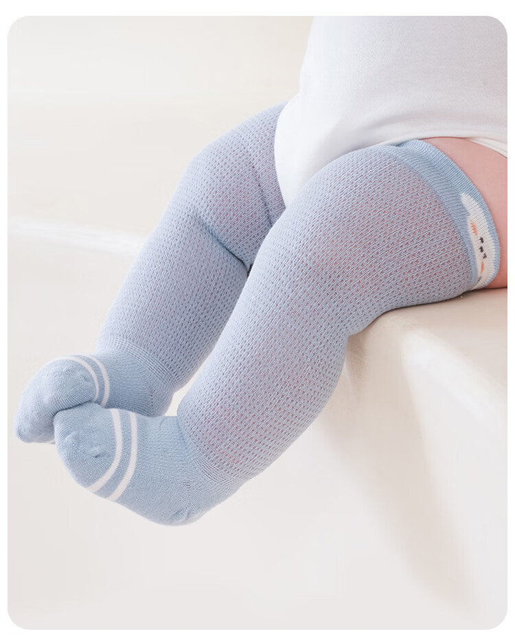 9i9 Baby Socks Summer Thin Class A Breathable Mesh Socks Children's Knee-High Anti-Mosquito Seamless Combed Cotton 3 Pairs 1-3 Years 9
