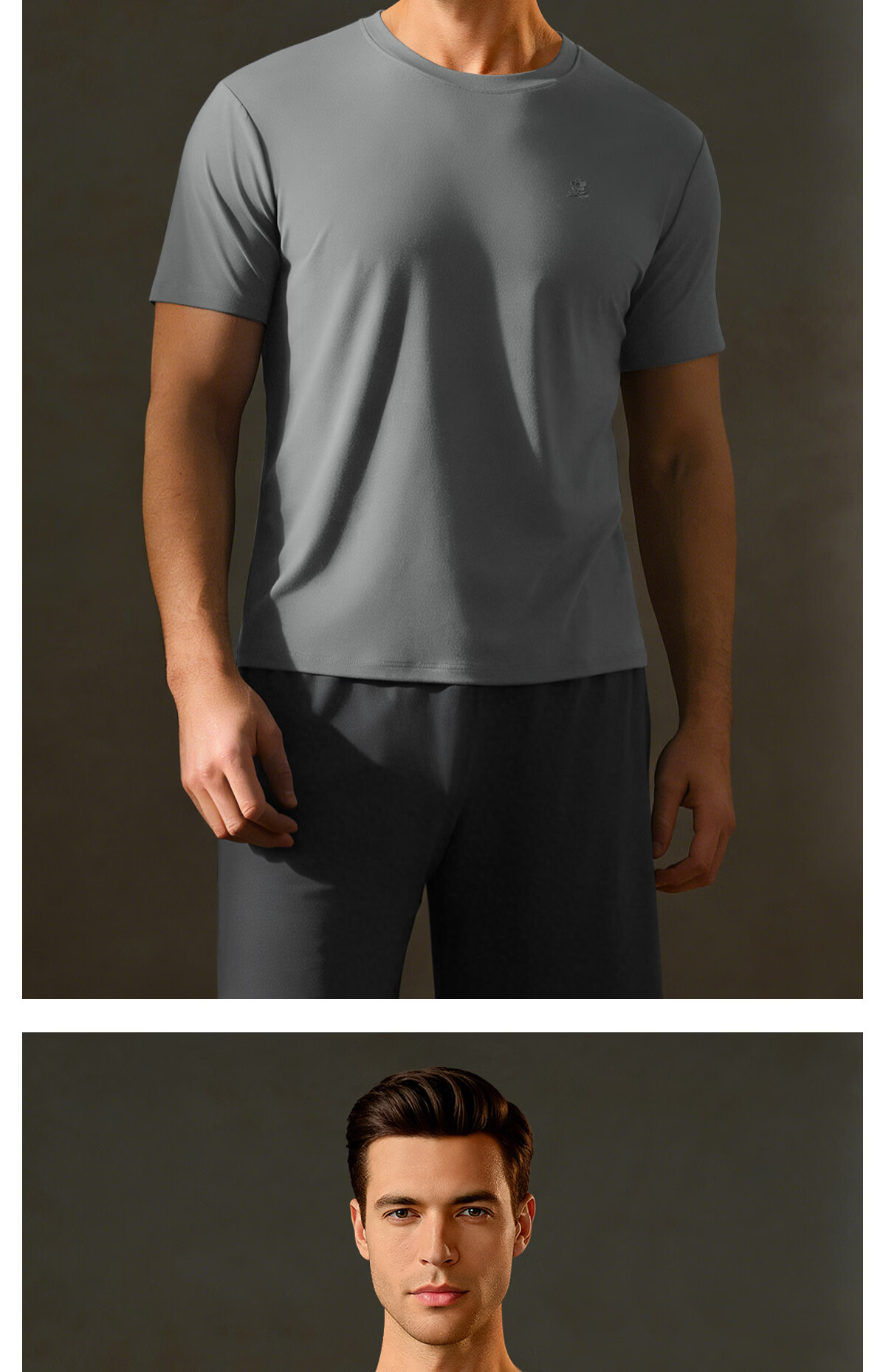 MONTAGUT 80s Modal Men's Short Sleeve Summer Thin Half Sleeve Ice Silk Cooling Loose Sports Fitness Base Shirt 21