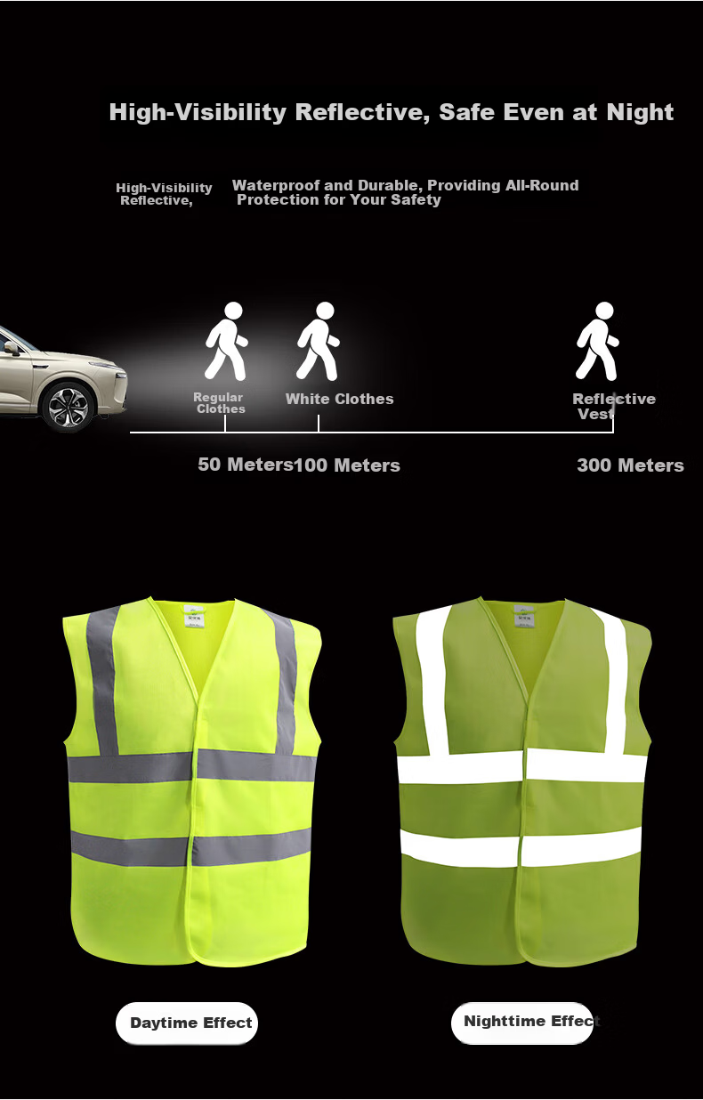 AiwoMu Outdoor Work Construction Site Reflective Vest Construction Gardening Sanitation Traffic Printed Reflective Vest Fluorescent Yellow XL 4