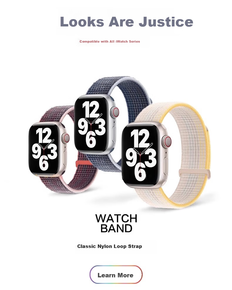 Belt Brother Nylon Loop Sport Band for Apple Watch S10/9/8/7/11/SE/Ultra2/1/3 Braided Nylon iWatch Strap Plum Color 2