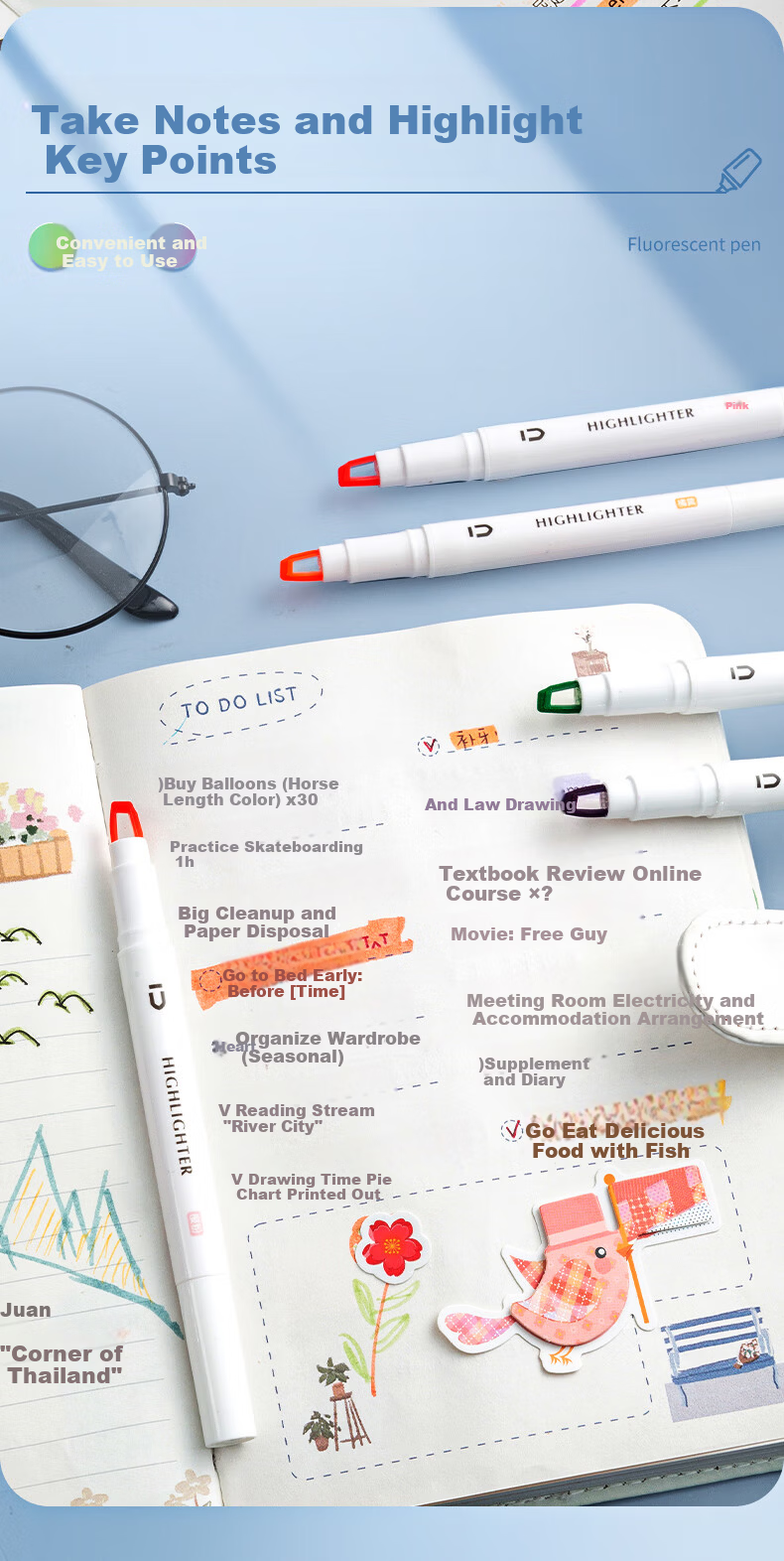 M&G Stationery Premium Double-Ended Highlighter Pen 6-Color Set, National Style, Student Marker Pen, Colorful Highlighting Pen, Stylish Ins Journal AHMT6219 7