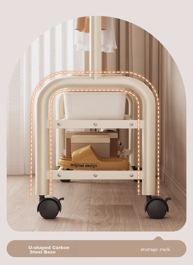 Quanpinwu Floor-Standing Clothes Rack, Bedroom Home Indoor Movable Drying Rack, Storage Hanger, Coat And Hat Stand, Single 150cm 12