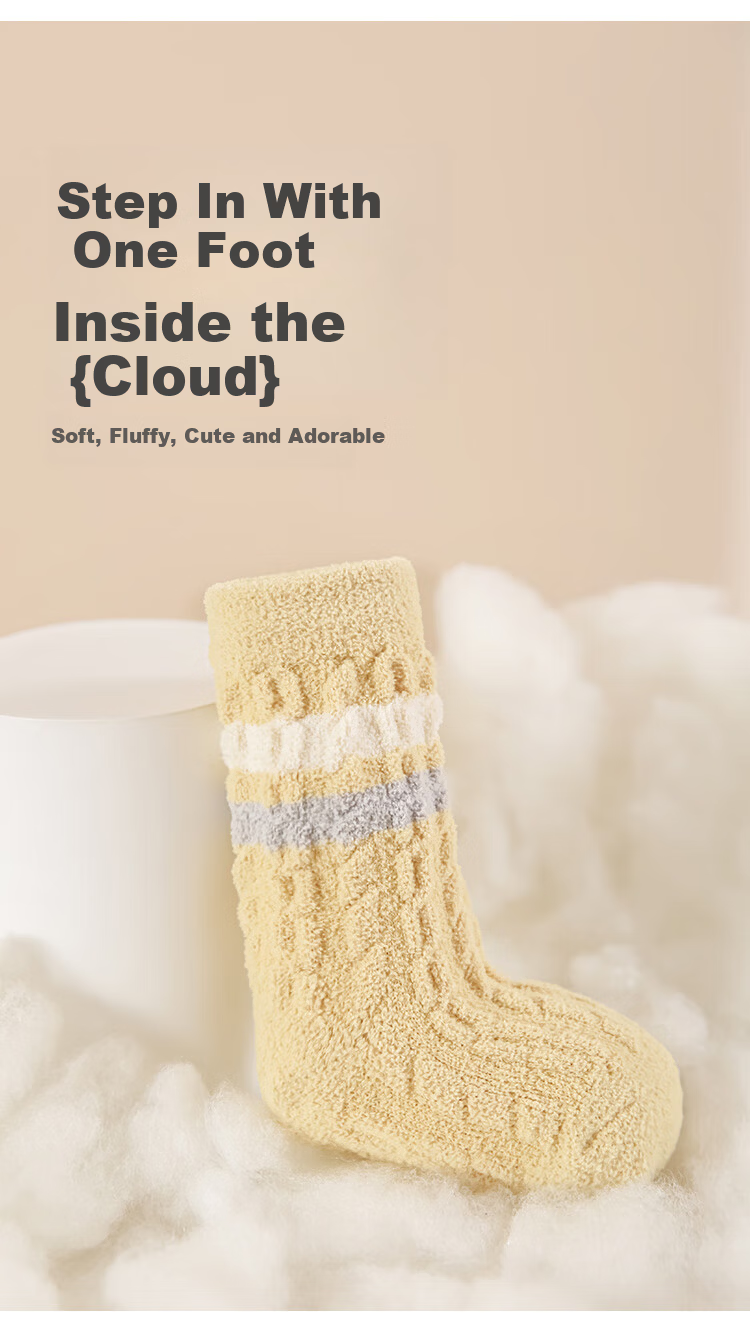 Five Cotton 3-Pair Pack Thickened Mid-Calf Children's Socks Infant Socks Class A Twisted Seamless Striped Baby Socks 4