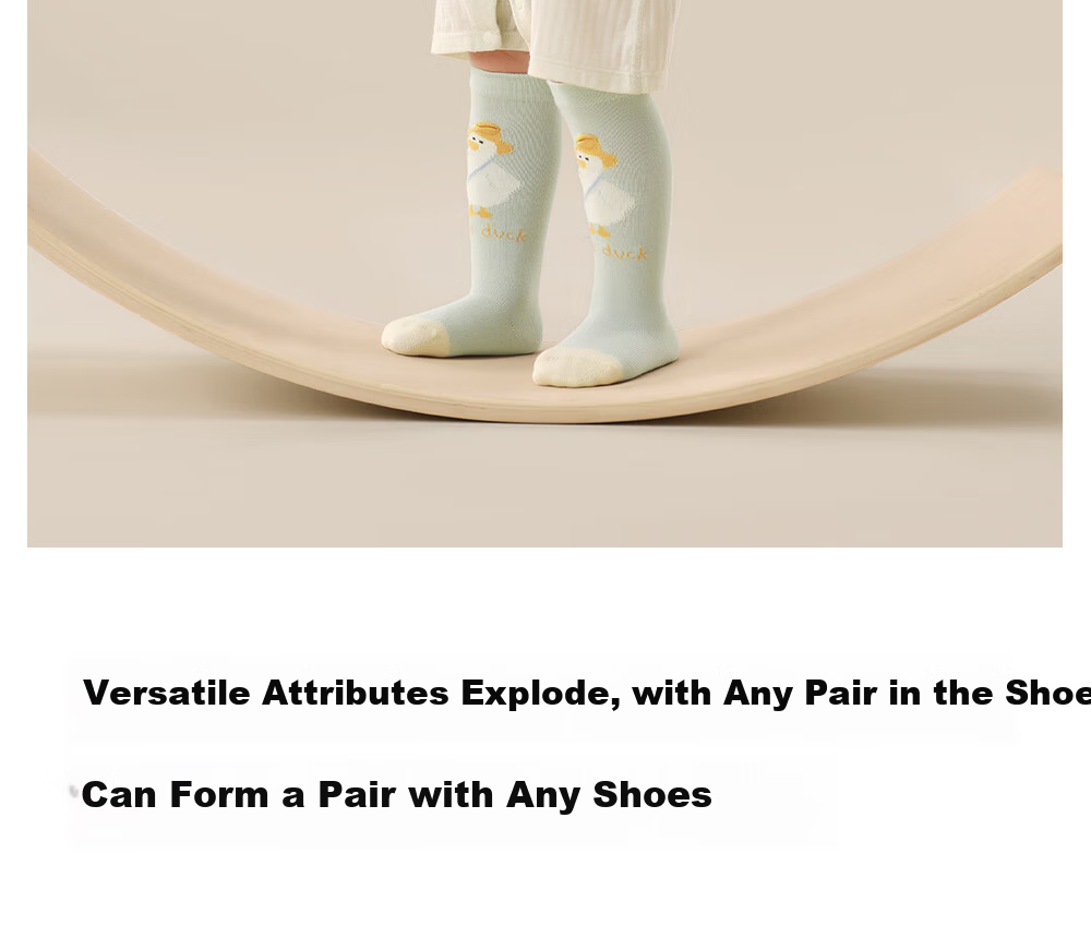 Beitais Children's Socks Baby Spring and Autumn Indoor Breathable Pure Cotton Long Tube Socks for Boys and Girls Toddler Walking 6