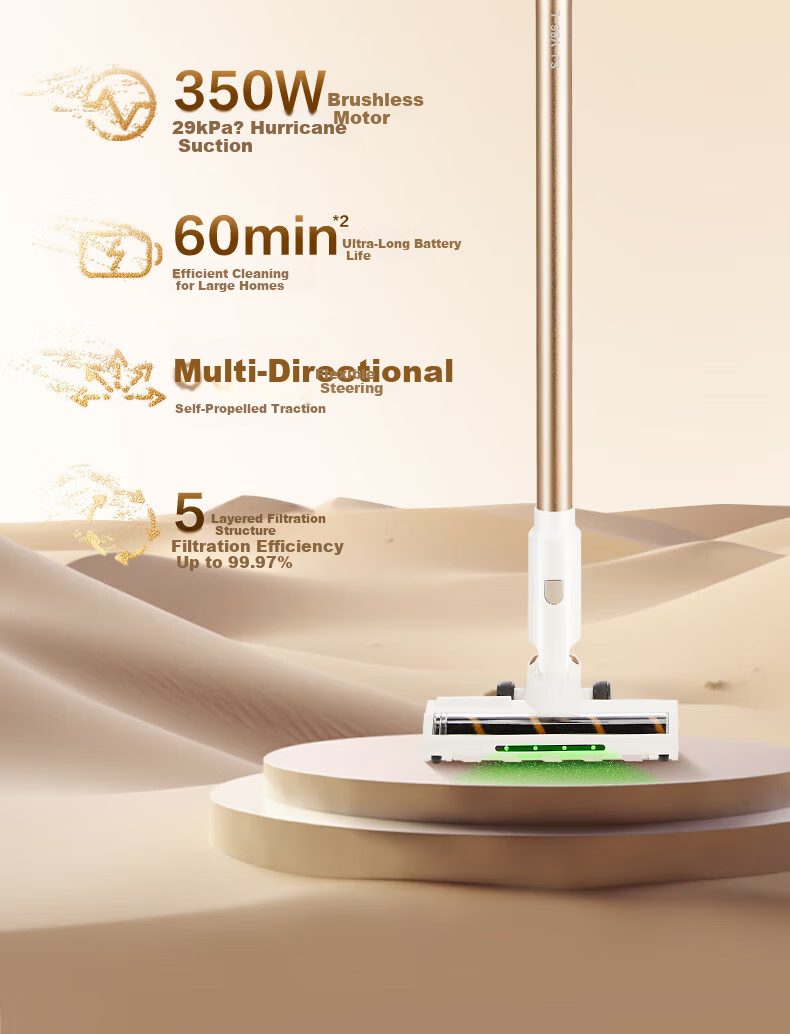 SUPOR Vacuum Cleaner [Dust Removal Tool] Home Wireless Handheld High Suction Wide Angle Green Light Dust Detection Car Vacuum Strong Suction Pet Hair Vacuum Cleaner [Anti-Tangle] V86 5