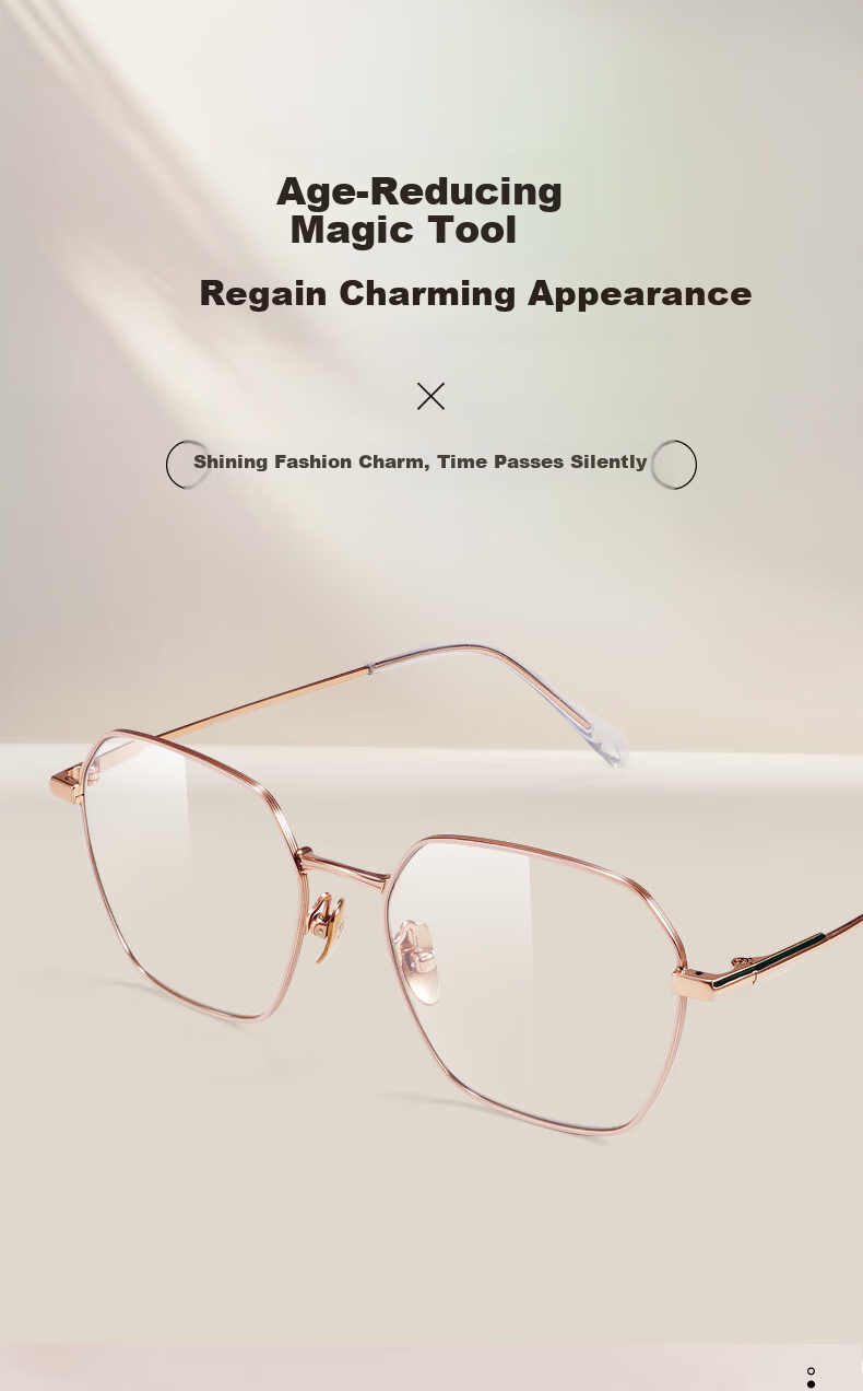 Sunset Red Titanium Reading Glasses HD Blue Light Blocking Fashionable Premium Presbyopia Glasses E111M 100 Degree Gift for Mom 2