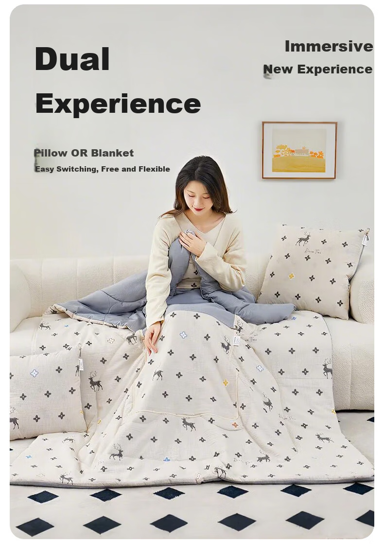 Grace Dual-Use Car Blanket and Pillow Nap Pillow Office Lunch Pillow Bedside Cushion Student Pillow 4