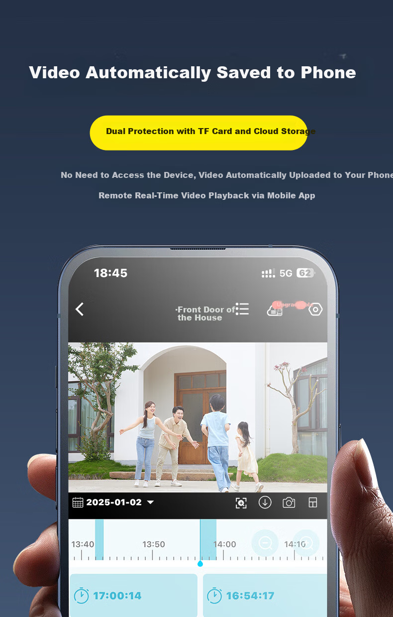 Tuqiang Wireless WiFi Magnetic Doorway Staircase Camera Battery-Powered Indoor Outdoor HD Remote Mobile Surveillance Camera No Drilling Required 40