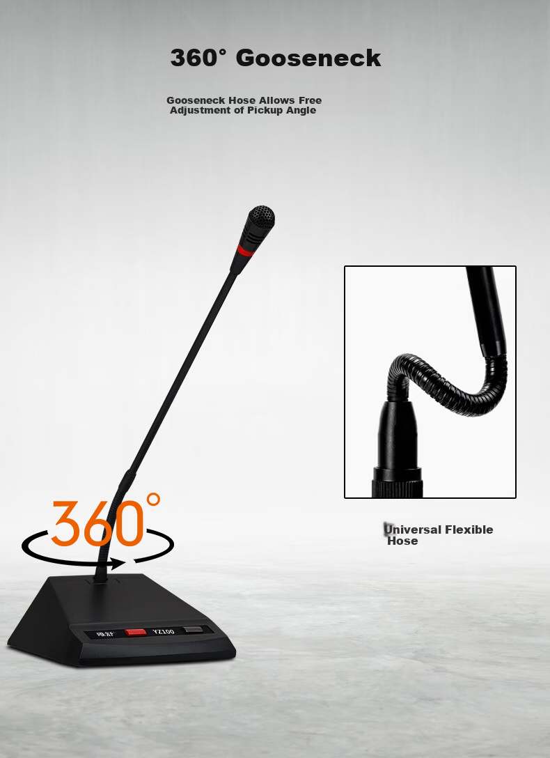 Weishu YZ100 Wired Hand-in-Hand Conference System Host Discussion Type with Expansion Encoder One-Key Control Bilingual Menu Conference Microphone Host 3