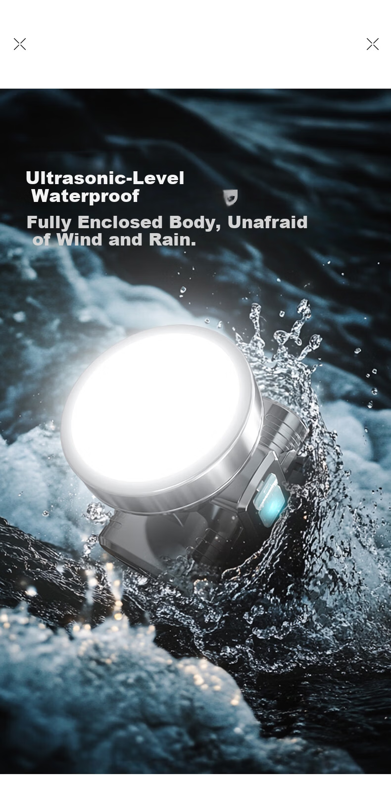 LEM Headlamp High Brightness Large Reflector Rechargeable Long Battery Life Sea Hunting Flood Control Construction Site Mining Head Torch 9