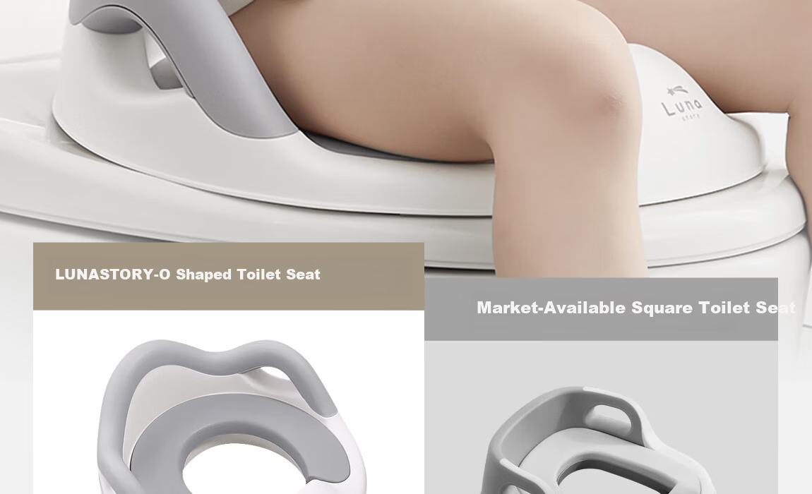 Yuelianggushi LUNASTORY Children's Smart Toilet Seat, Baby Potty Training Chair, Infant Potty with PU Cushion, Playpen, Gray 10