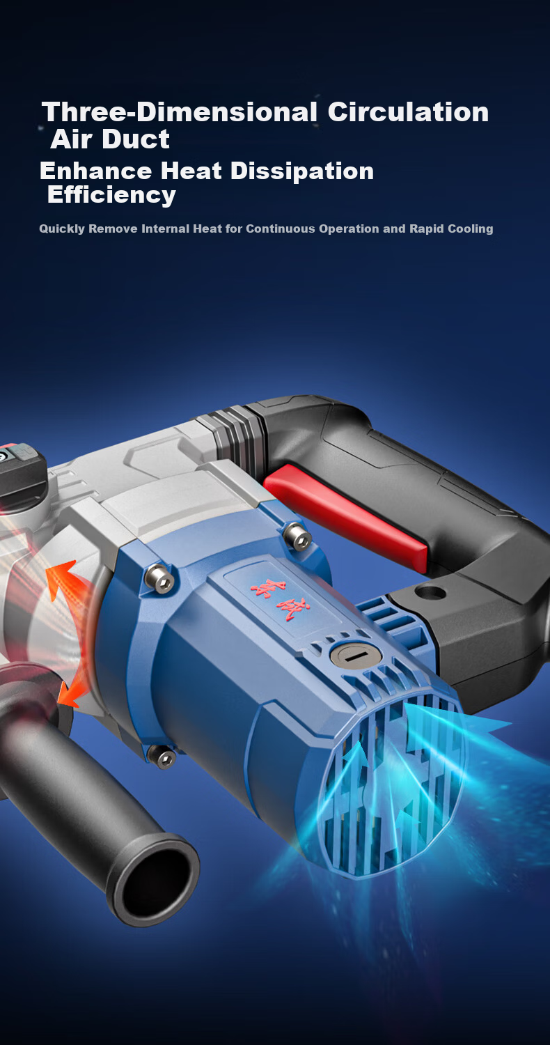 Dongcheng 1500W High Power Electric Hammer Drill Dual-Use Variable Speed Z1C-FF-45 Concrete with Safety Clutch 12