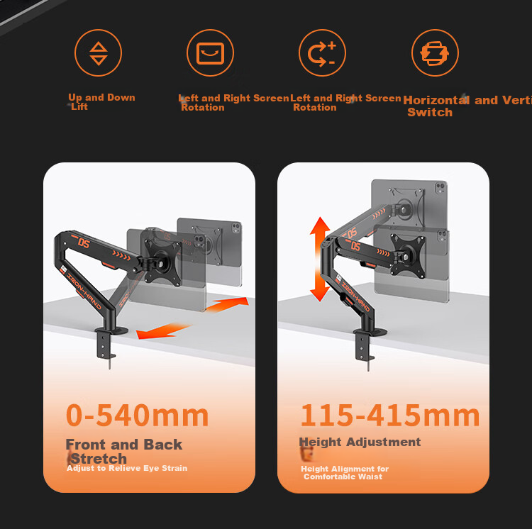 Jingshan iPad Contact Charging Cantilever Stand Magnetic Charging Backplate Set VESA Wireless Charger Apple Mechanical Arm Tablet Stand Air Pro 360-Degree Rotating Stand 10