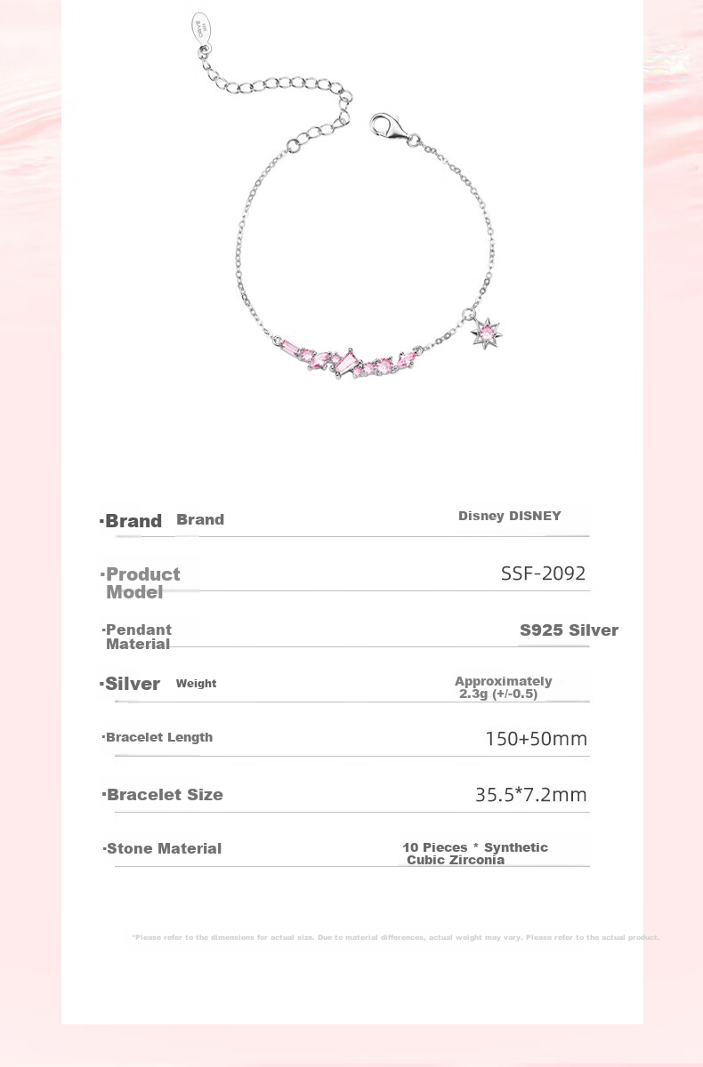 Disney Star Reflection Bracelet 925 Silver Luxury Birthday Gift for Girlfriend 38 Women's Day Gift 5