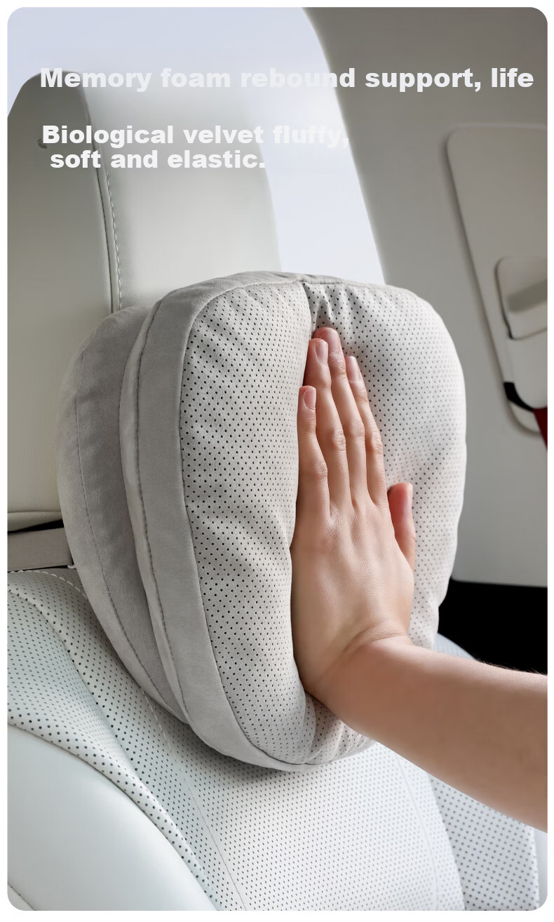BIMLL Car Headrest, Maybach Mercedes Neck Pillow, Lumbar Support Cushion, Tesla In-Car Neck Protector, Dual-Core Support 6