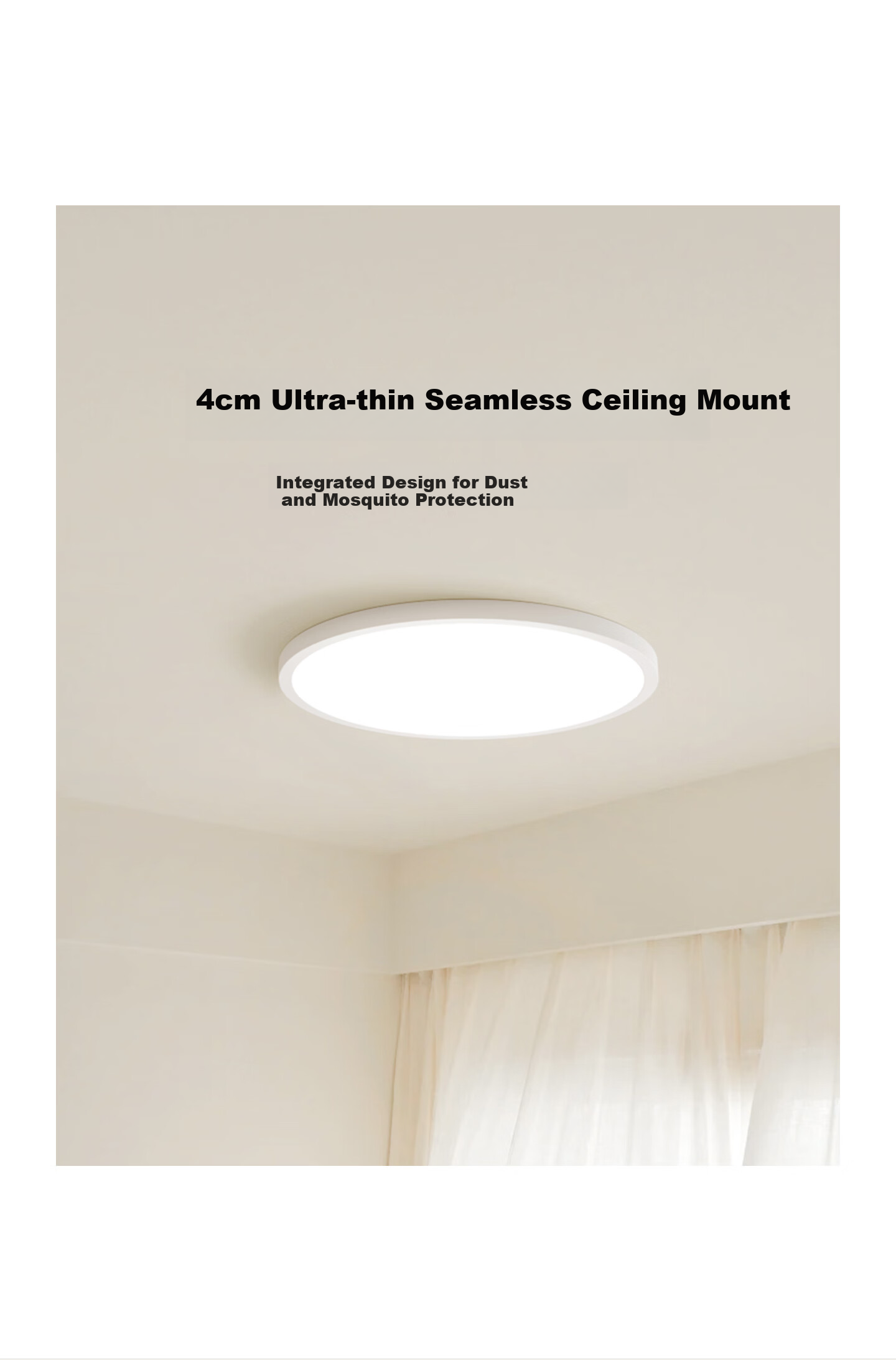 Jiandun Eye-Protecting Bedroom Ceiling Light, Full Spectrum Ultra-Thin Seamless Simple 4th Generation Youth Version Fixture, All-Inclusive Price 4