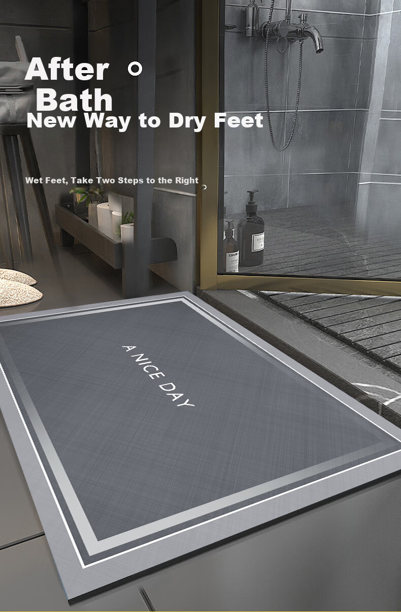 Zunchao Bathroom Floor Mat Absorbent Non-Slip Bath Door Mat 50x80cm 1