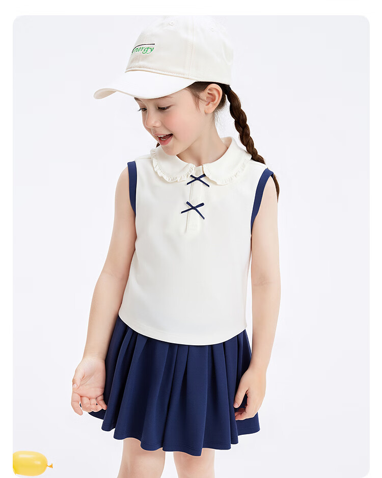 Balabala Girls Sleeveless Set Toddler Baby Two-Piece 2026 New Summer Cool Half-Button Sweet Vest + Skirt Pants 16