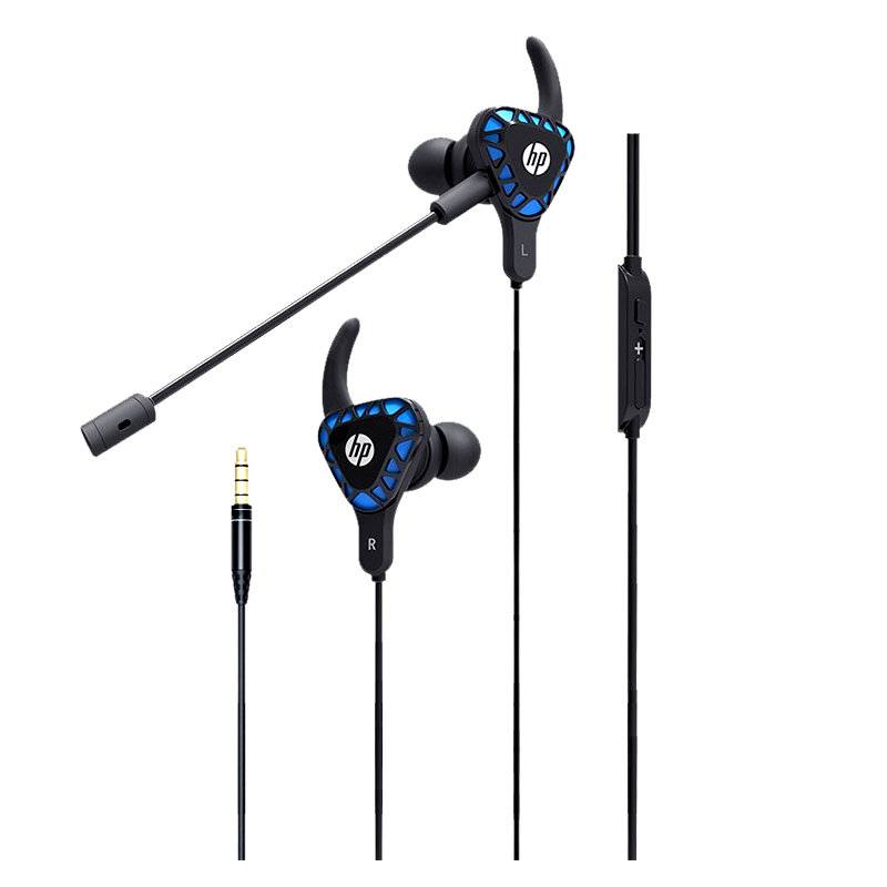 HP H150 Wired In-Ear Headphones Gaming Entertainment Office Headset with Microphone 3.5mm Jack Black