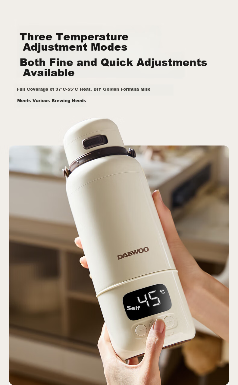 DAEWOO Wireless Portable Milk Formula Maker, Boiling Water Constant Temperature Kettle, Baby Formula Cup, Constant Temperature Cup, Children's Insulated Cup 13