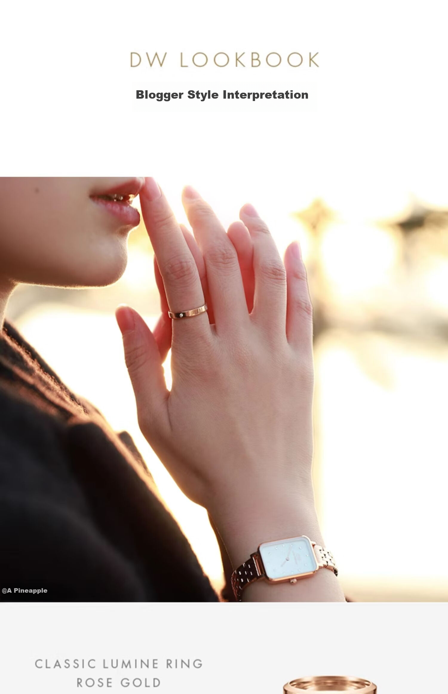 DanielWellington [Mashixun's Choice] DW Ring for Women, Starry Couple Rings Rose Gold Size 58 DW225 Birthday Gift for Wome 6