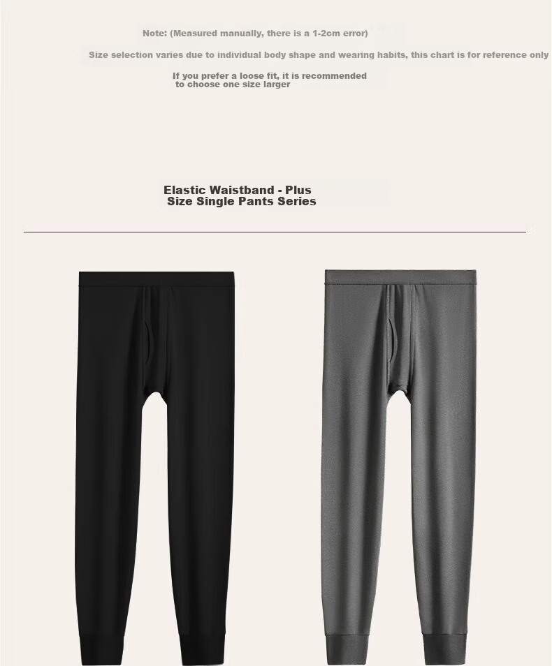 Bingxue Mianman Plus Size Men's Cotton Thermal Underwear Autumn Winter Thin Antibacterial Cotton Pants 10A 17