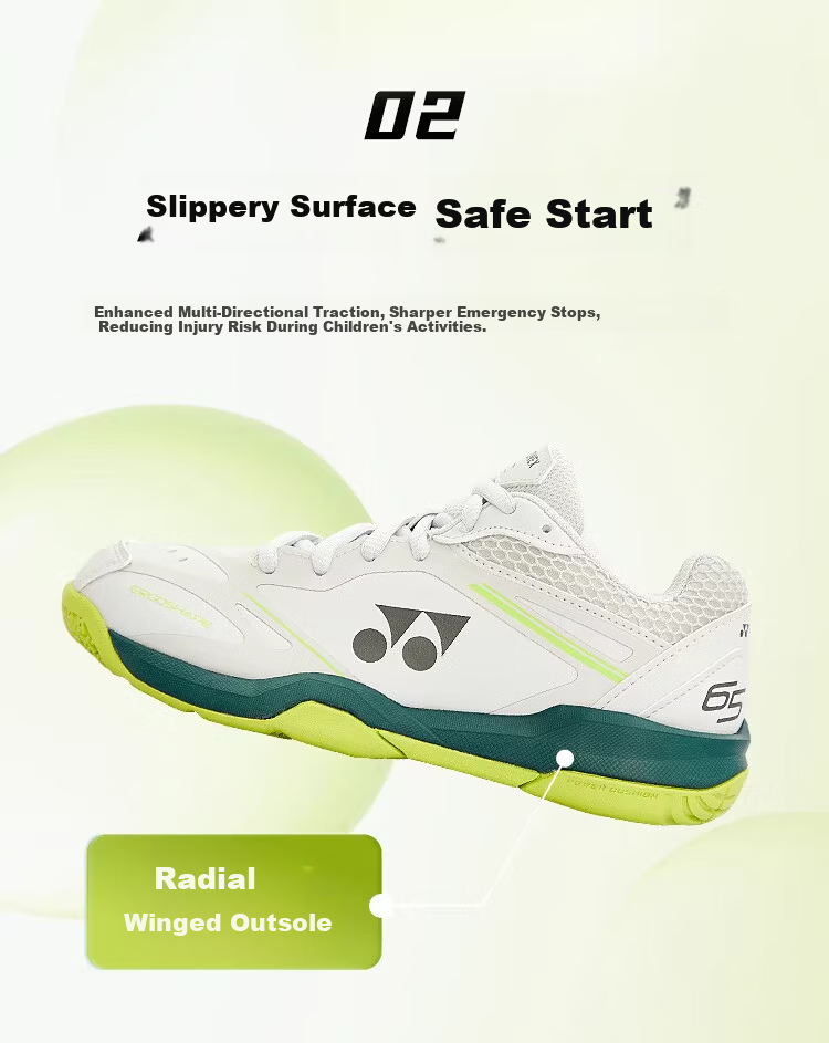 YONEX Yonex Badminton Shoes Youth Kids Non-slip Wear-resistant Sports Shoes SHBVAJREX Gray Beige Size 35 4