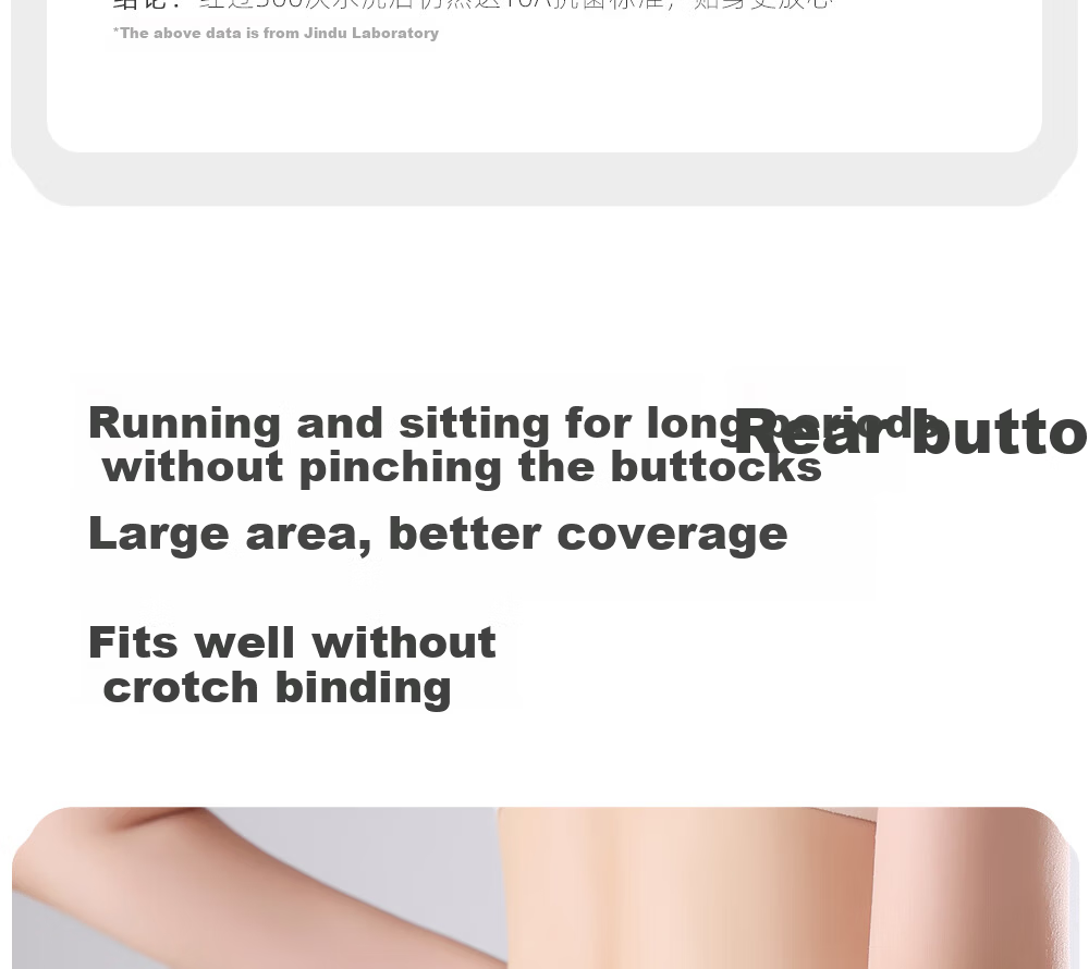 Jindu Medical Grade Women's Cotton Antibacterial 100% Cotton Extended Crotch High Waist Triangle Shorts 2025 New Model 16