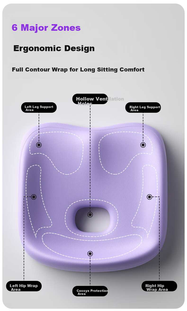 SITGOOD Posture Correcting Seat Cushion Office Chair Pad STG Tailbone Pressure Relief Cushion Long-term Sitting Pain Prevention Seat Pad 5
