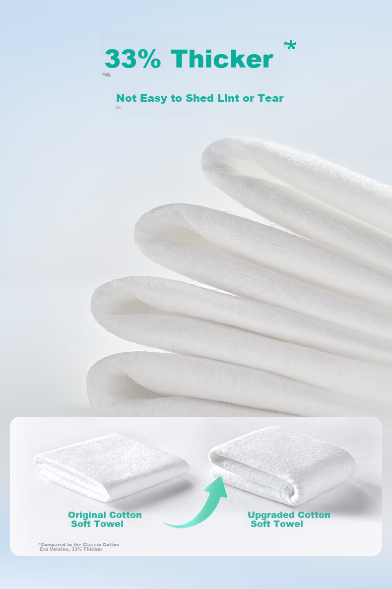 PurCotton [Sun Yingsha Edition] Facial Wipes 200 Sheets*1 Pack Wall-Mounted 100% Cotton Soft Thickened Towel 20*20CM 9