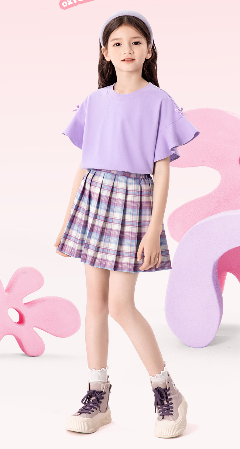 Mark Fairwhale Pleated Skirt Girls Short Skirt School Style Summer 2026 New JK Skirt Children's Sports Skirt White 130 6