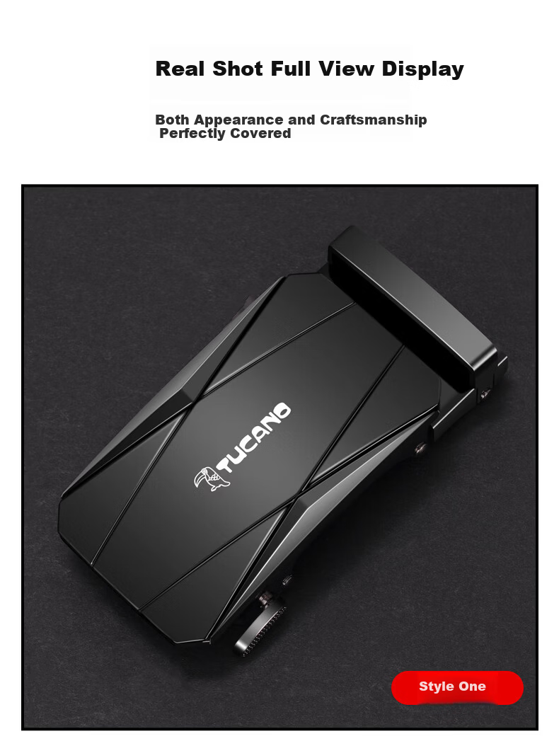 TUCANO Men's Leather Belt Buckle Business Casual Automatic Buckle Separate Waistband Accessory Without Strap 6