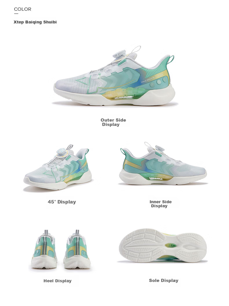 XTEP Kids Unisex Hydrogen Wind Knob Breathable Running Shoes XTEP White/Beijing Blue Size 38 25
