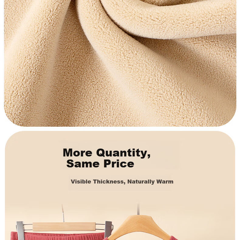 YUZHAOLIN Women's Thermal Underwear Set Fleece Lined Thickened Mid-High Neck Cold-Resistant Autumn Winter for Middle-Aged and Elderly Mothers and Grandmothers 3