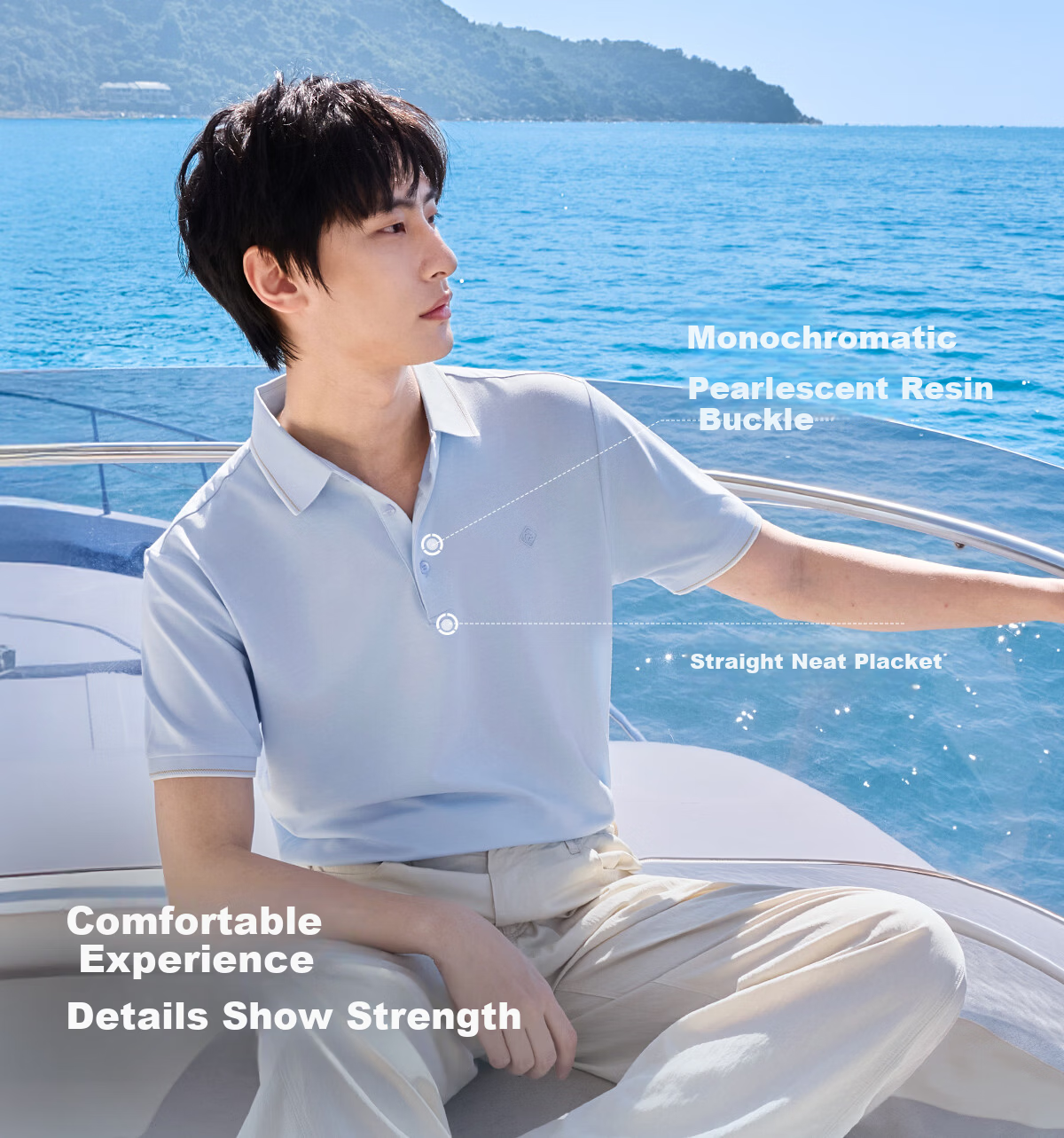 Hodo [Lin Gengxin's Style] Modal Silk Short-Sleeve Cool-Feeling Antibacterial Polo Shirt, Collared T-Shirt 10