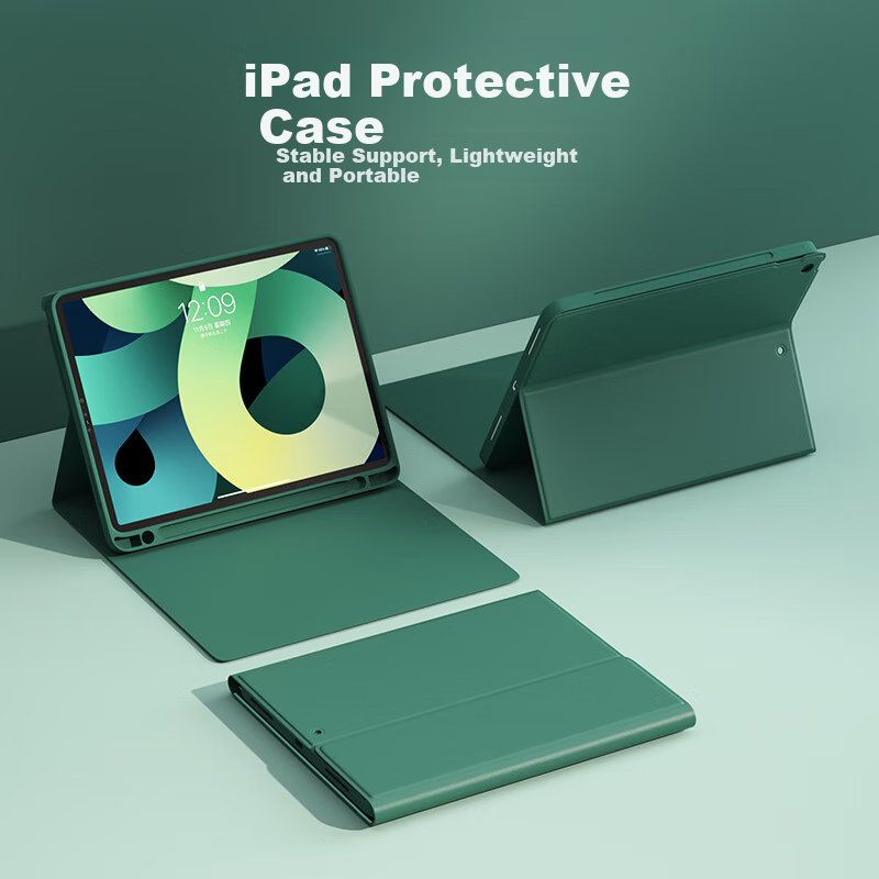 B.O.W Hangshi HC018 Protective Case for iPad Pro 18/20/21 Universal Tablet Cover Compatible with Apple 12.9-inch Detachable Magnetic Sleeve with Pencil Slot, Dark Night Green