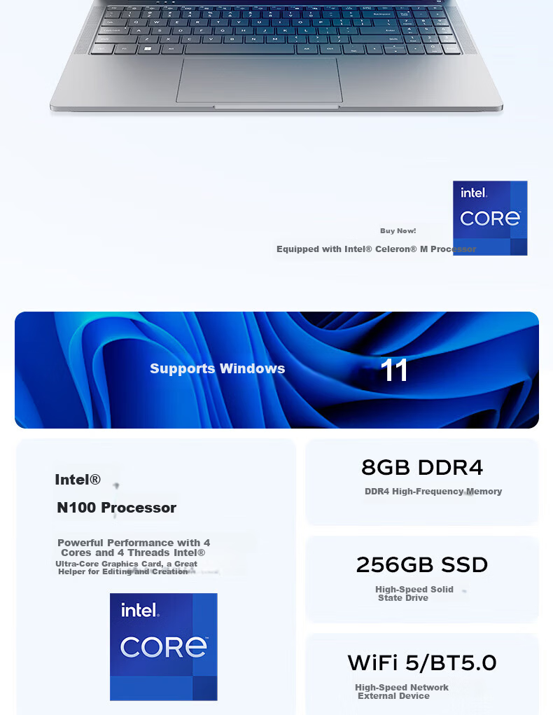 Lenovo Yinen Tablet 2-in-1 Laptop 8GB+128GB Windows 11 S105 with Keyboard Full HD Eye Protection Display 2