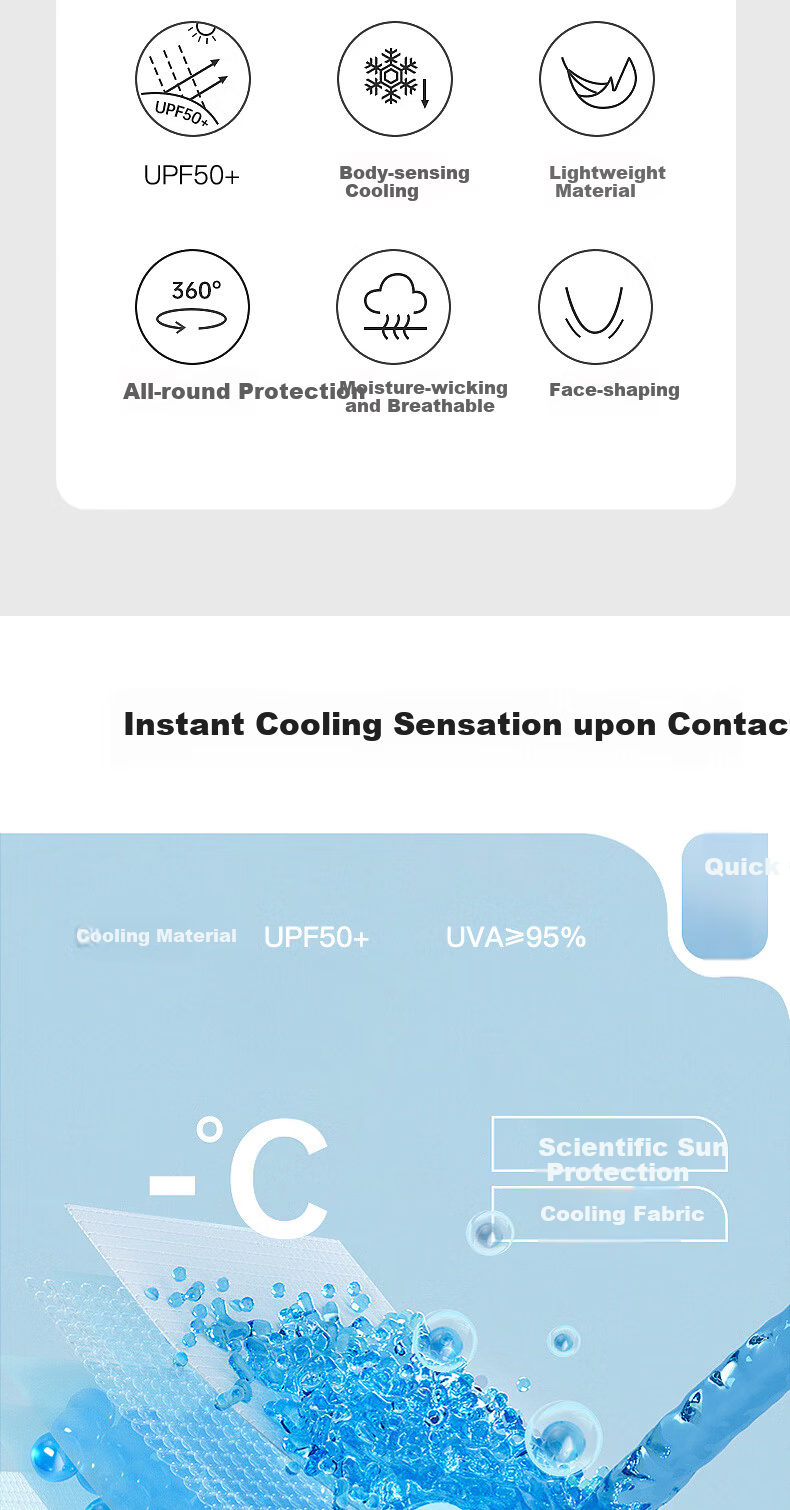 MiiOW Summer Ice Silk Ultra-Thin Breathable 3D Face Mask UV Protection Sun Mask for Men and Women Cycling Driving 2