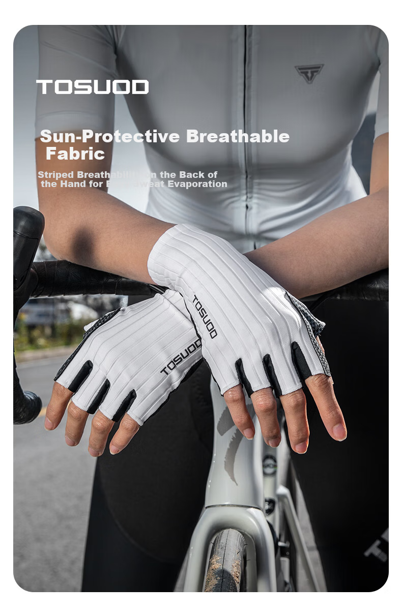 Tasiduizhang Bicycle Gloves, Half-Finger Riding Gloves for Men And Women, Road And Mountain Bike Breathable Silicone Shock-Absorbing Cycling Equipment, Black XL 7
