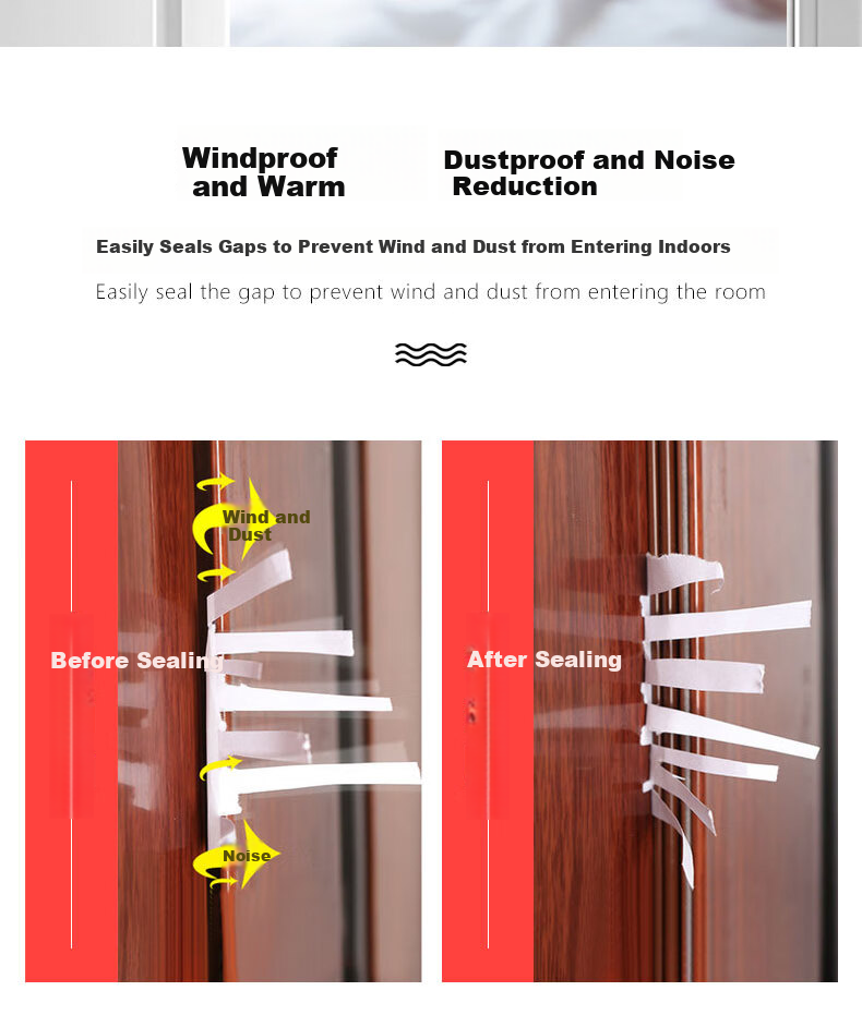 Oumai Anti-theft Door Sealing Strip 10x6mm Weatherproof Soundproof Door Gap Insulation Strip 7