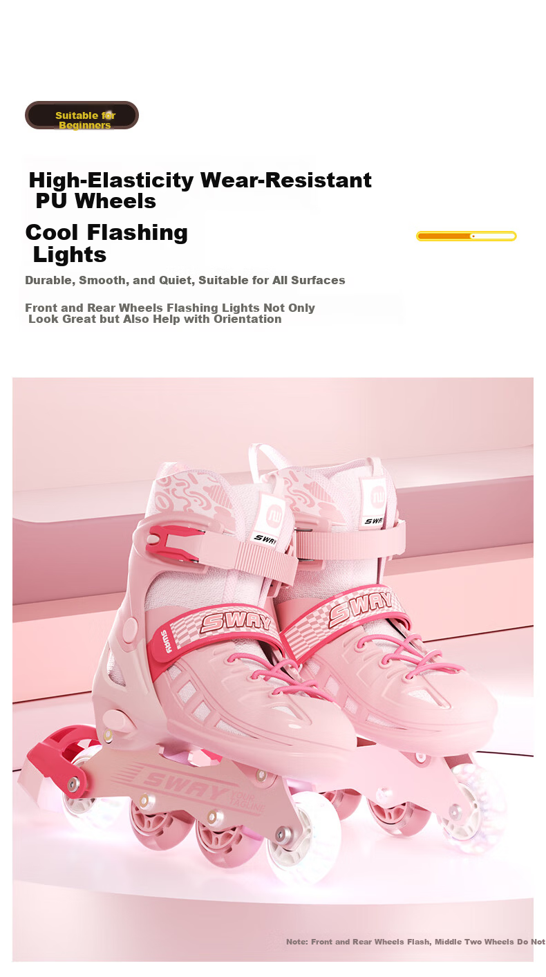 SWAY Adjustable Size Inline Skates for Kids Beginners Boys Girls Professional Adult Roller Skates 10