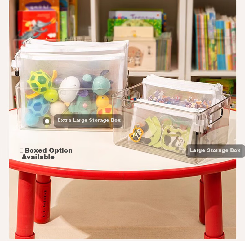 40,000km Toy Storage Bags Puzzle Sorting Zipper Mesh Bags Small Building Blocks Transparent File Hanging Bags A4 Large Bags 3 Pieces 8