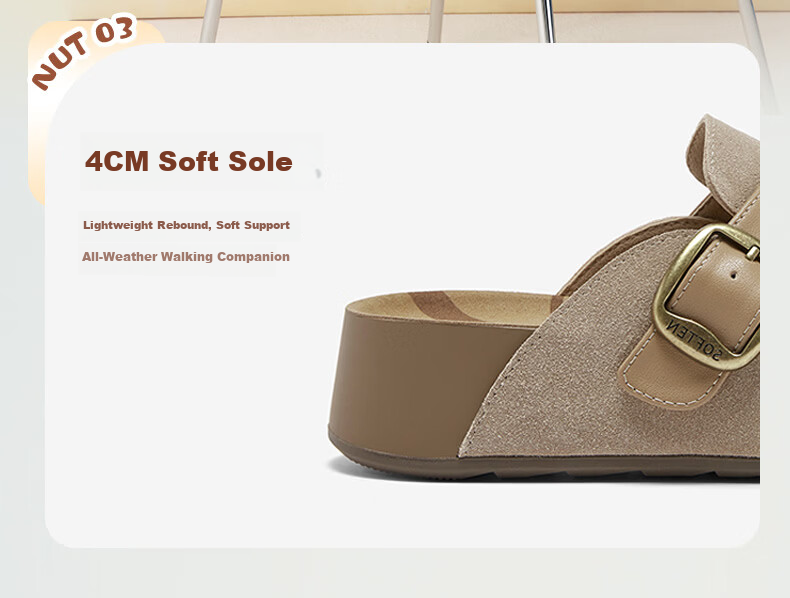 Basto 26 Summer Mall Same Style Birkenstock Simple Casual Women's Slippers T2091BH6 Camel 39 8