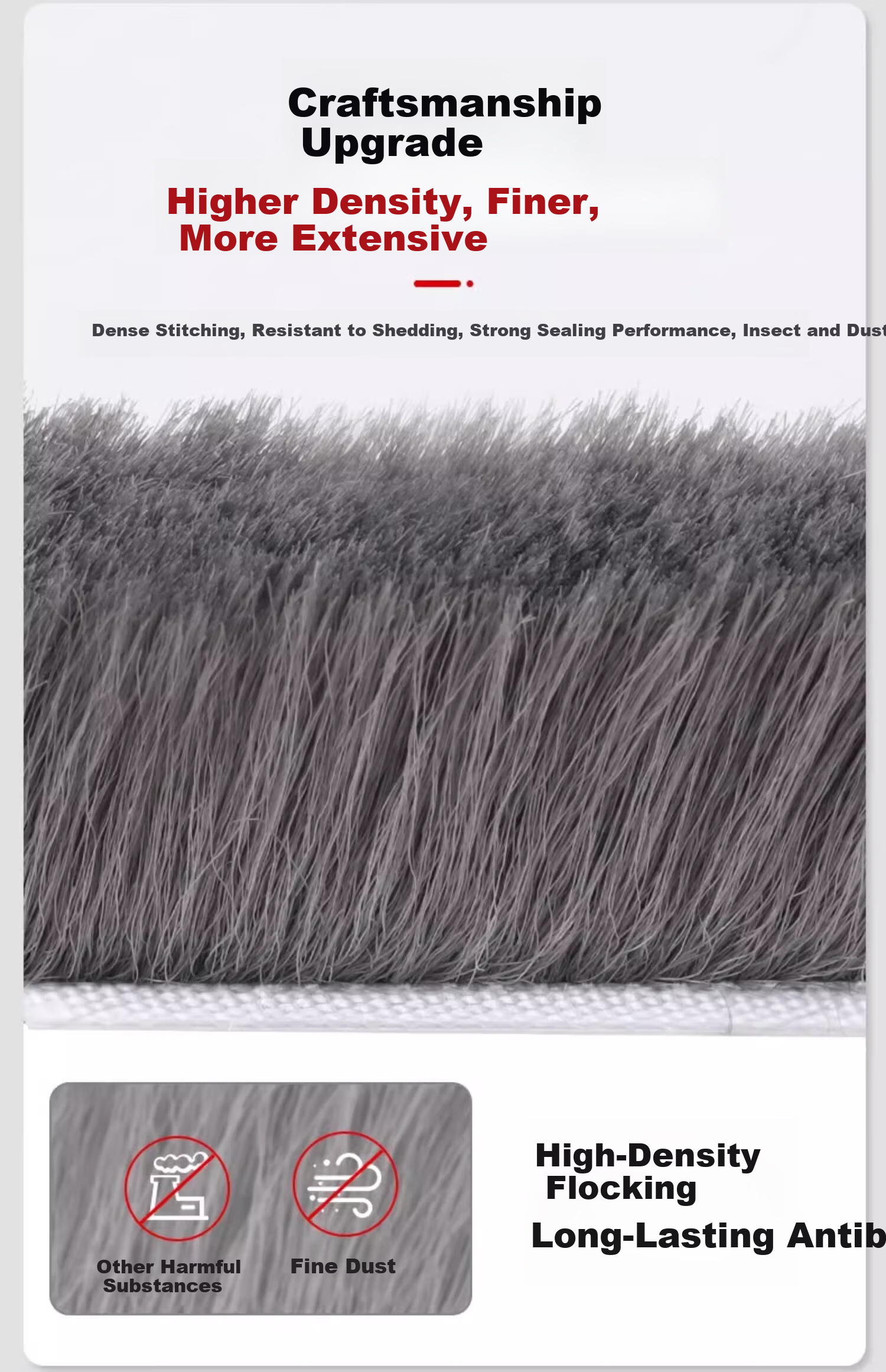 Xiruo Door Gap Sealing Strip Brush for Doors and Windows, Old-style Plastic Steel and Aluminum Alloy Door Gap Slot Brush Strip, Windproof 7