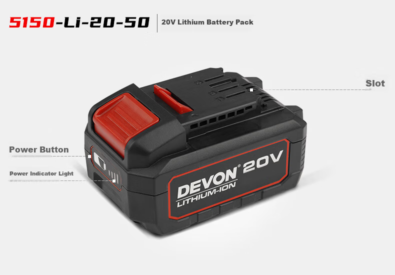 Devon 20V Lithium Battery 5150/5168 Battery Pack Compatible with Devon 20V Series Models - 2.0Ah Battery 10