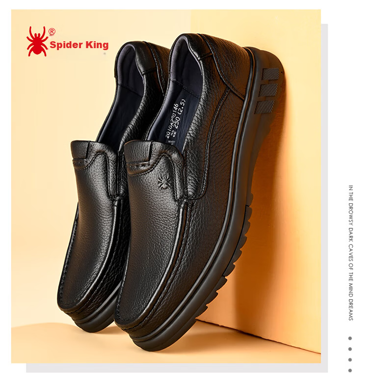SPIDER KING Business Casual Suede Slip-On Soft Fashion Men's Loafers 2QA250146 Black Size 39 12