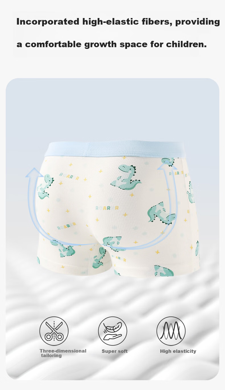 LangSha Boys' Underwear Cotton Boxer Briefs A-Class Antibacterial Comfortable Shorts for Kids 10A 6